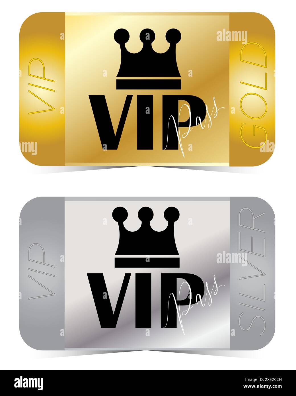 Pass VIP Gold e Silver Illustrazione Vettoriale