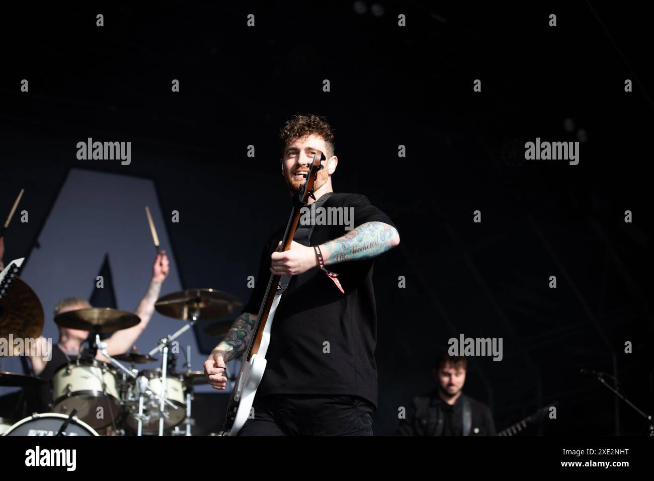 chiedendo ad alexandria di esibirsi dal vivo al slam dunk festival uk 26 maggio 2024. Foto Stock