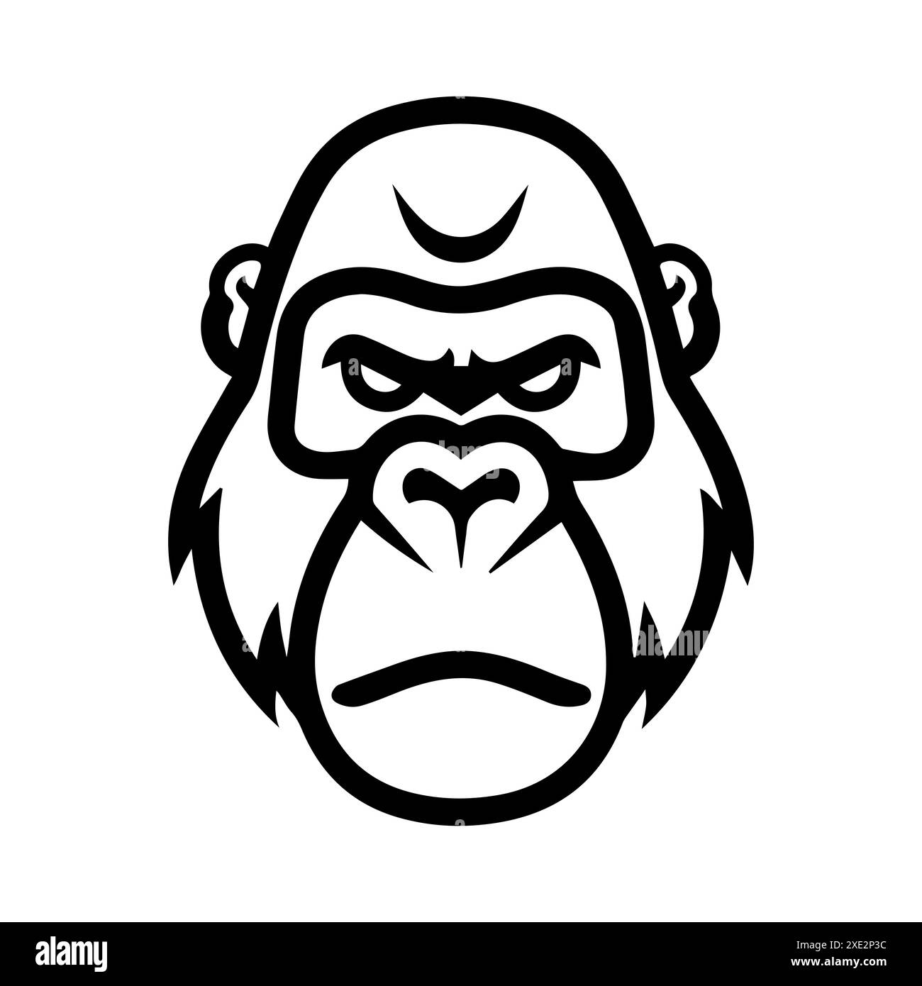 Icona Gorilla o simbolo di linea moderna. Grafica a linee vettoriali e design a icone con un contorno audace. Simbolo minimalista Pixel Perfect in bianco e nero isolato Illustrazione Vettoriale