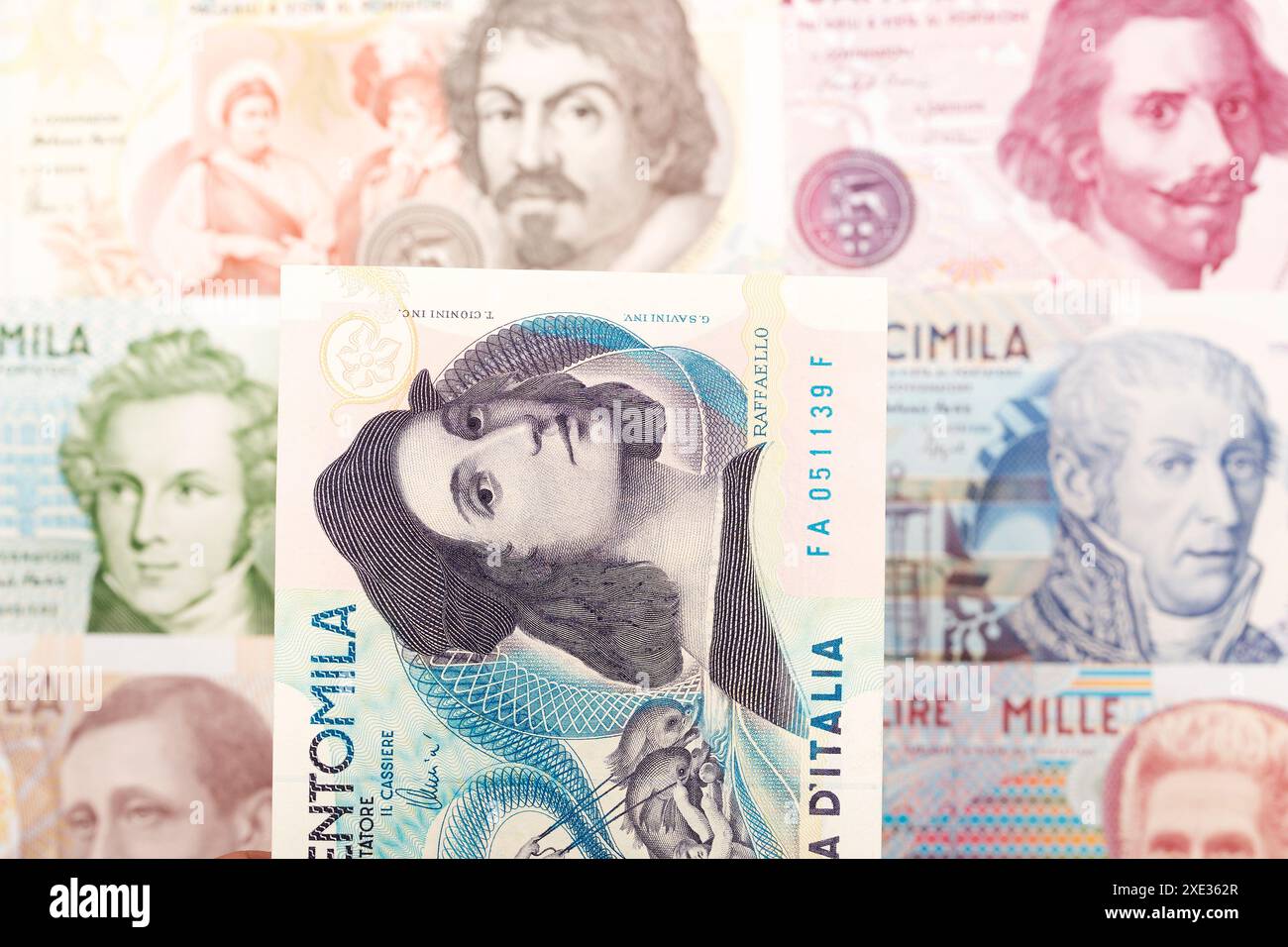 Lira italiana un background imprenditoriale Foto Stock
