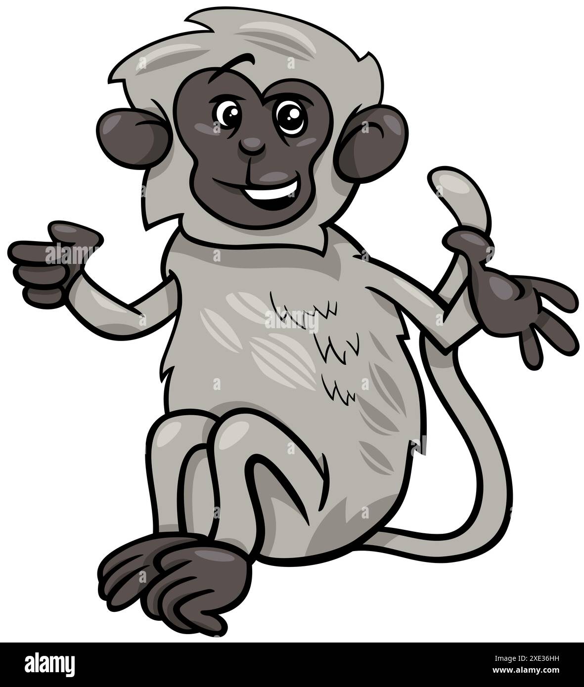 Personaggio animaletto fumettistico della scimmia vervet dei cartoni animati Foto Stock