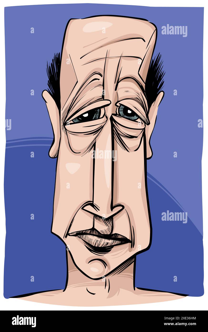 Uomo ritratto caricatura disegno illustrazione Foto Stock