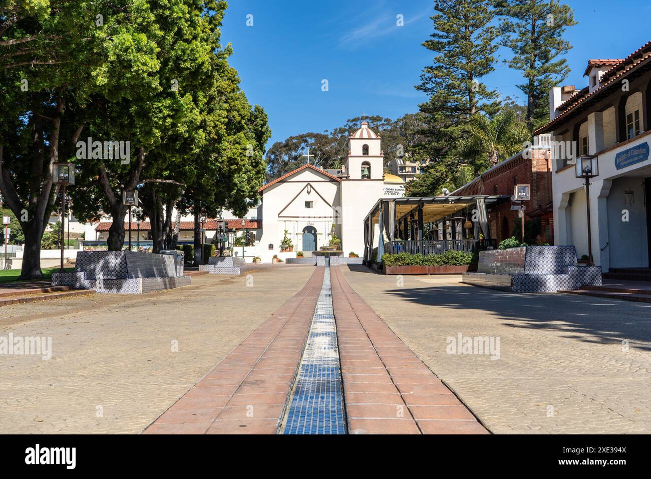 Missione storica basilica san buenaventura a Ventura, CA. Copia spazio Foto Stock