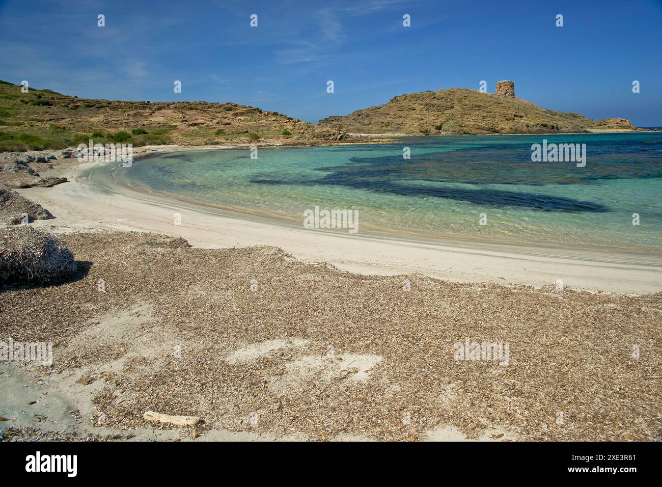 Cala Tamarells.Parc natural de s' Albufera des Grau.Menorca.Reserva de la Bioesfera.Illes Balears.EspaÃ±a.. Foto Stock