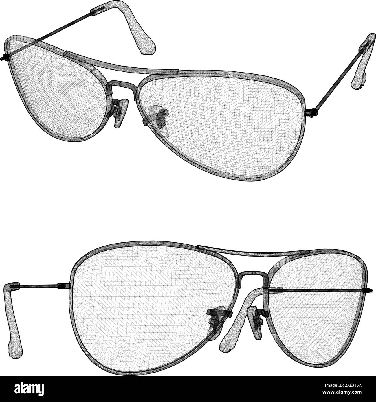 Ray-Ban occhiali Vector. Occhiali da sole illustrazione degli occhiali da vista isolata su sfondo bianco. Illustrazione Vettoriale