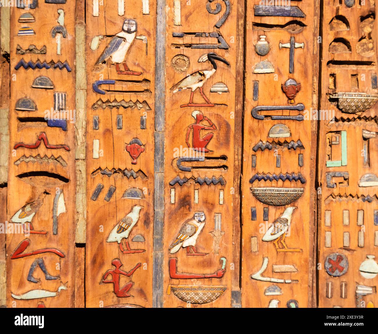 Geroglifici egiziani. Sfondo vintage Foto Stock