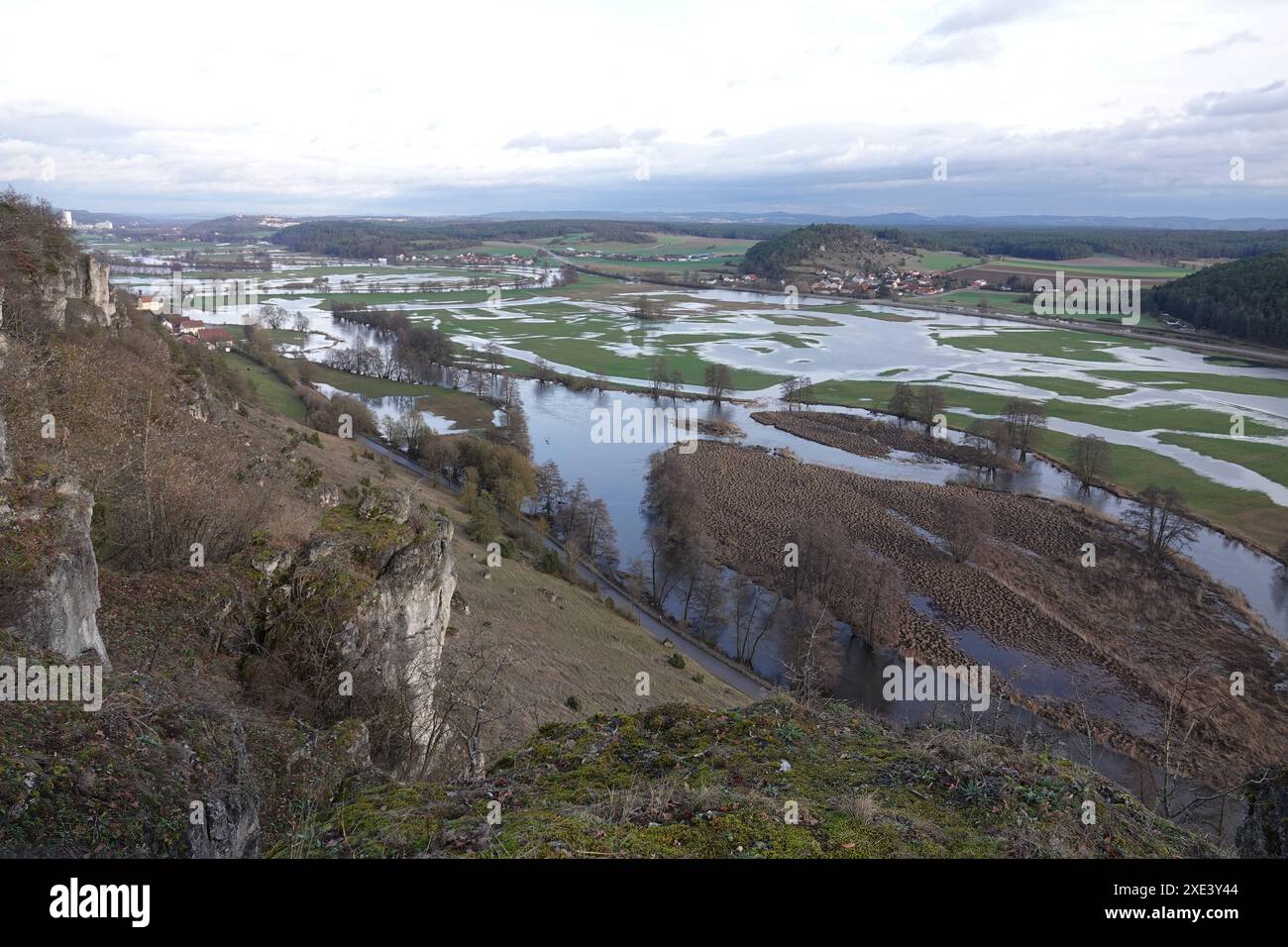 Valle di Naab, inondazione del fiume Naab Foto Stock