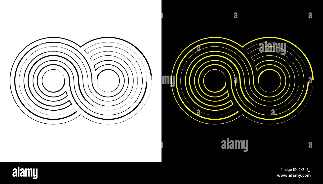 Simbolo infinito, loop o icona infinito, simbolo infinito logo infinito. Illustrazione Vettoriale