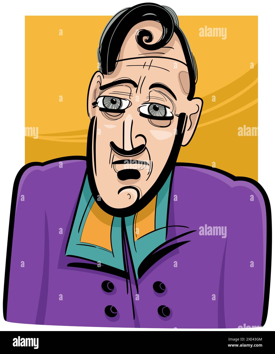 Eccentrico uomo disegno artistico illustrazione Foto Stock