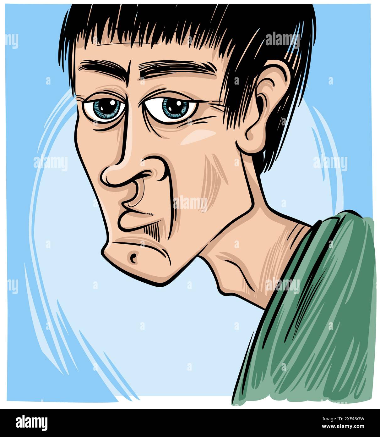 Disegnare una caricatura di un giovane Foto Stock