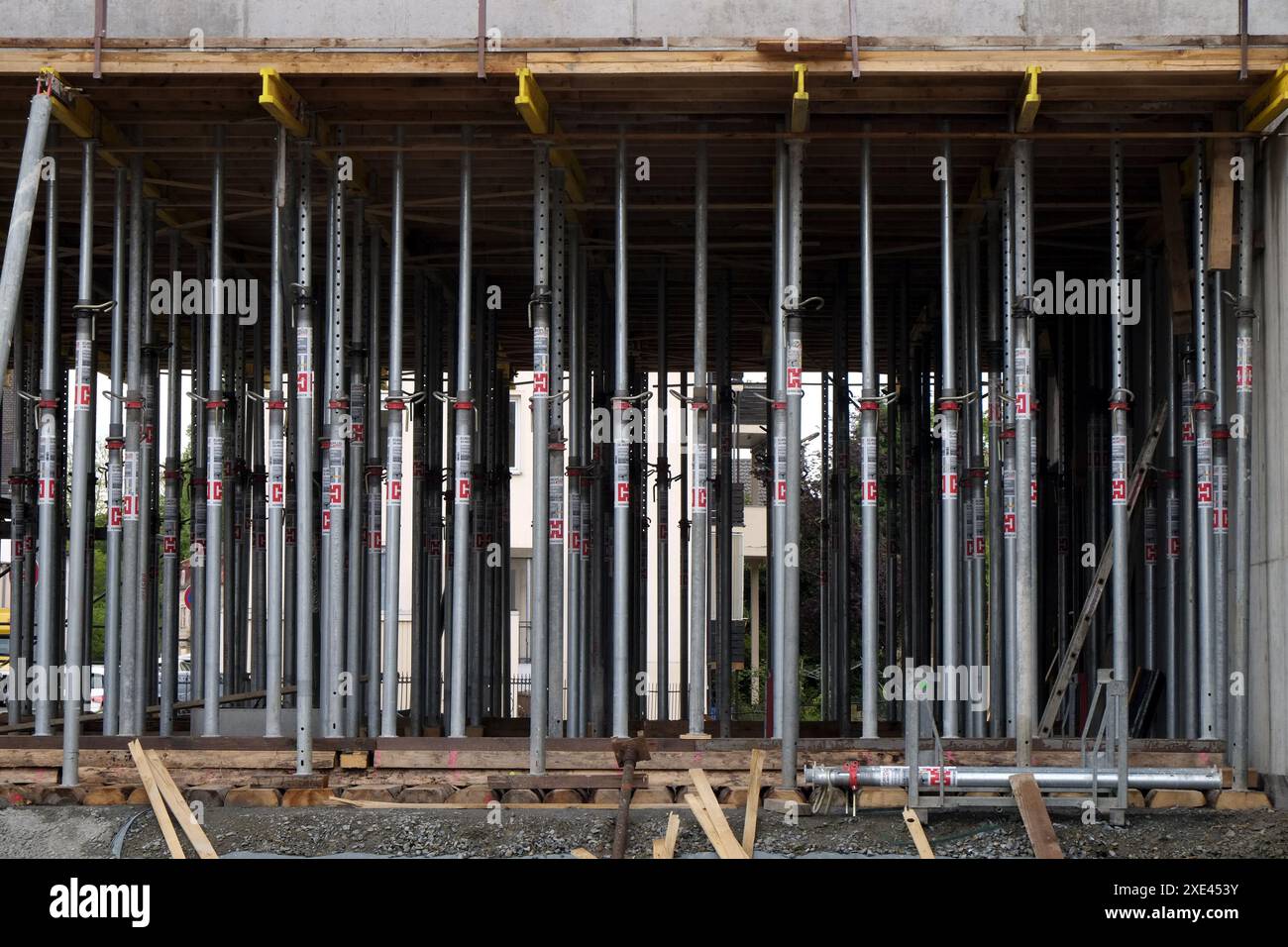 Montanti di supporto, alloggiamento in costruzione Foto Stock