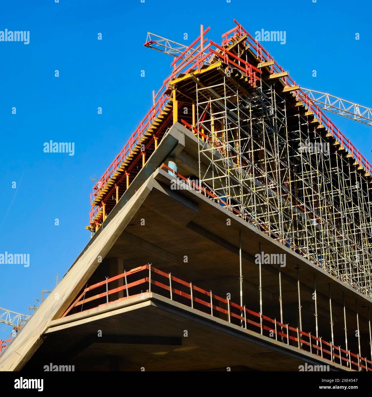 Fase di costruzione di un edificio commerciale Foto Stock