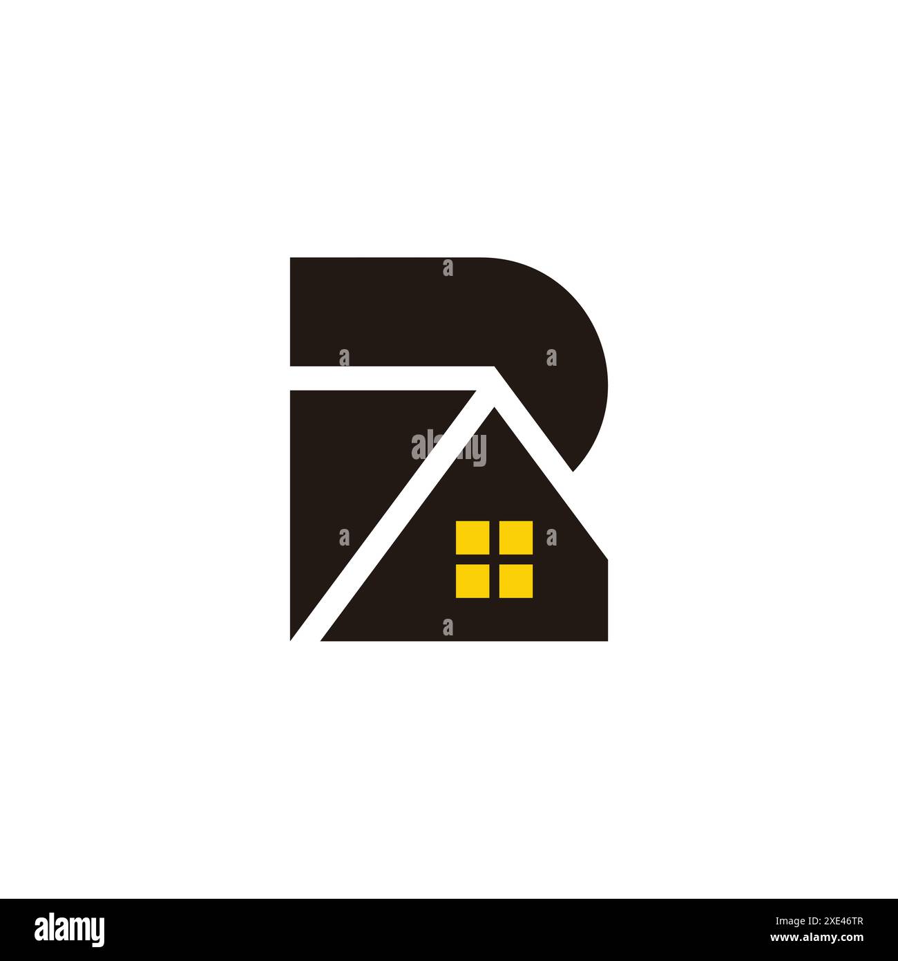 letter r house window light semplice vettore logo Illustrazione Vettoriale
