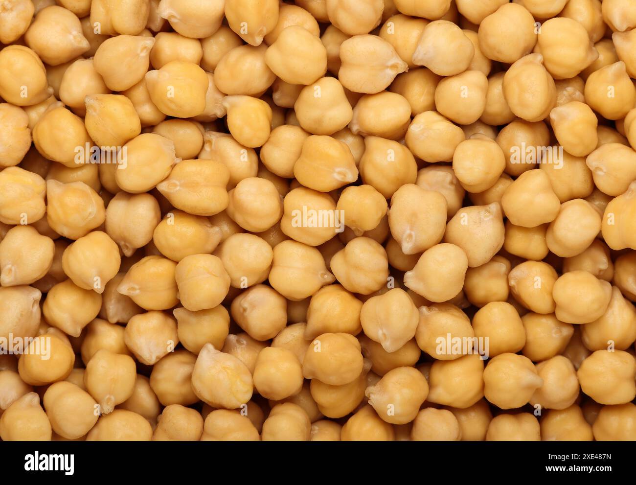 Cucinato imbevuto di ceci fagioli close up sullo sfondo Foto Stock