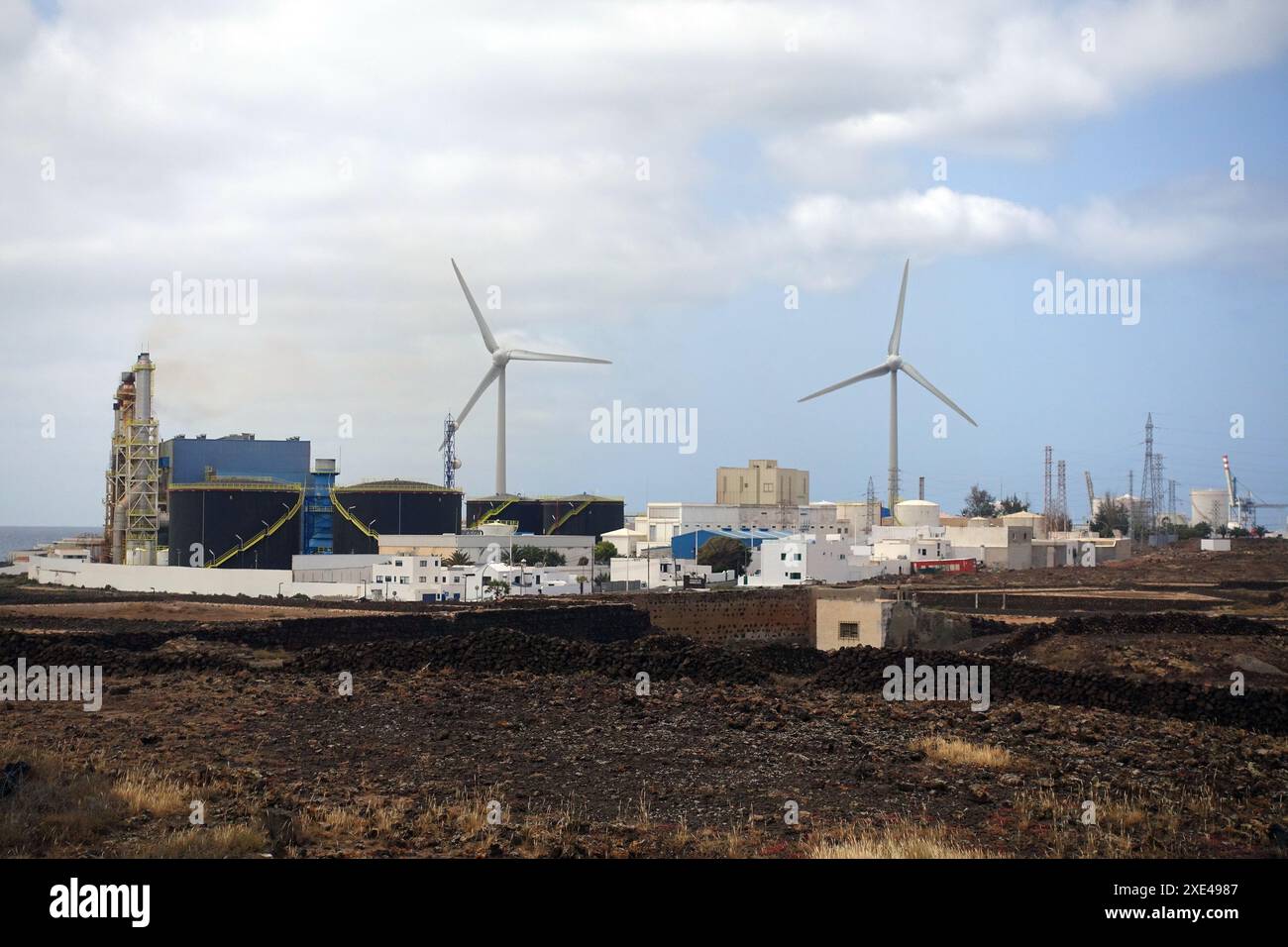 Centrale elettrica di Punta grande a Lanzarote Foto Stock