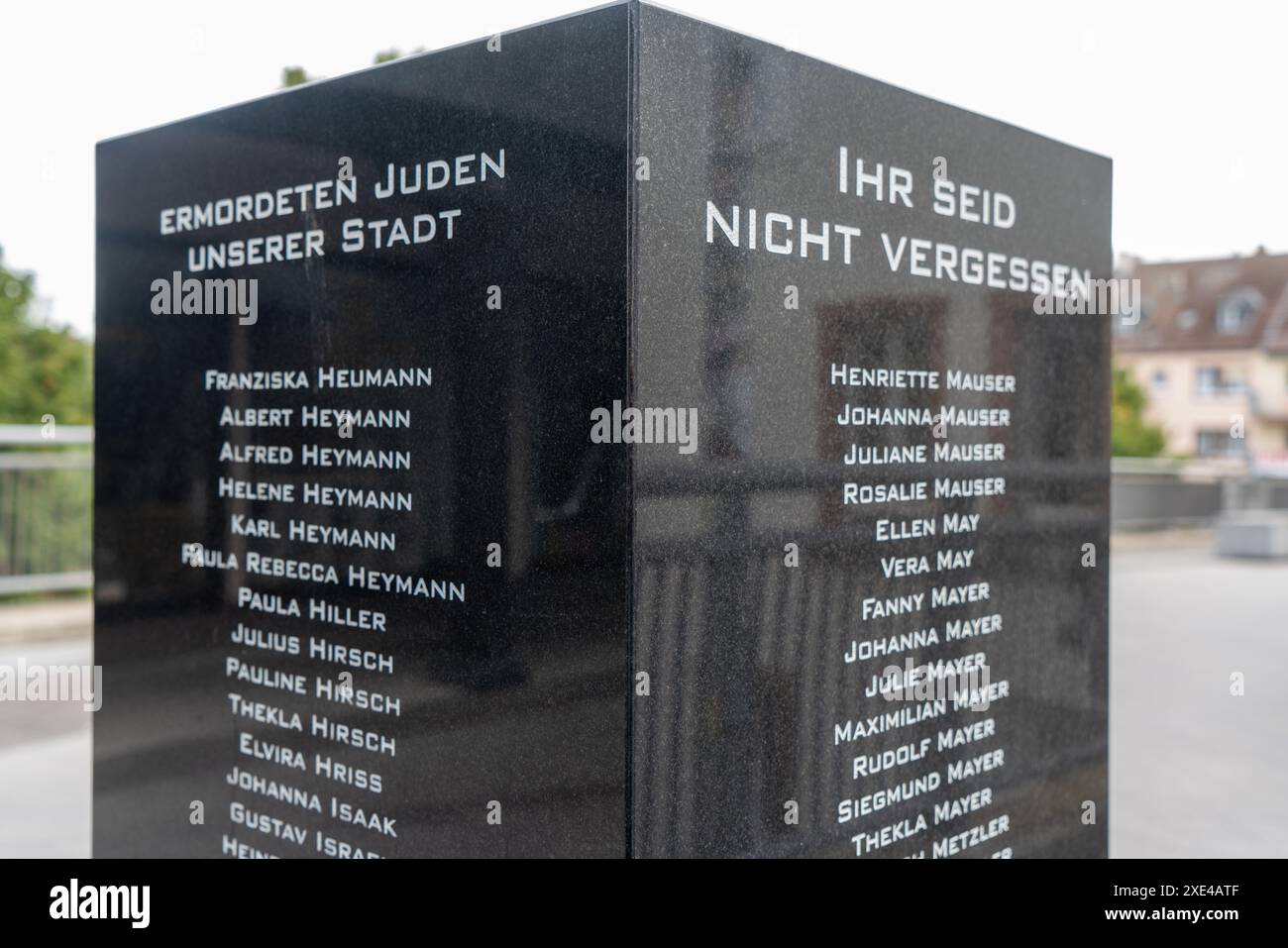 Commemorazione degli ebrei assassinati nella città vecchia di Bad Kreuznach an der Nahe Foto Stock