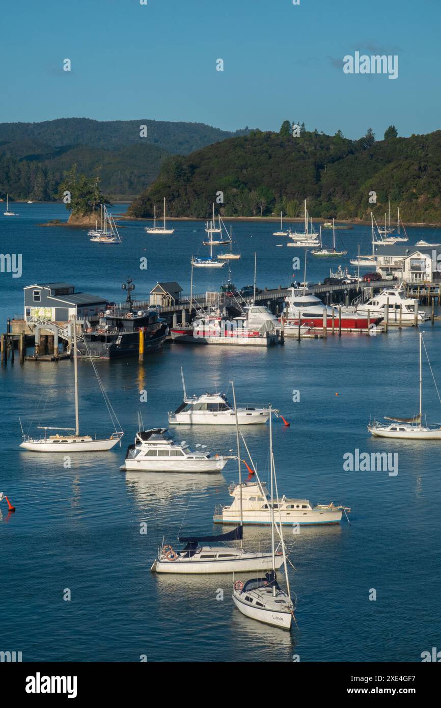 Vista panoramica di Opua, Bay of Islands, nuova Zelanda Foto Stock