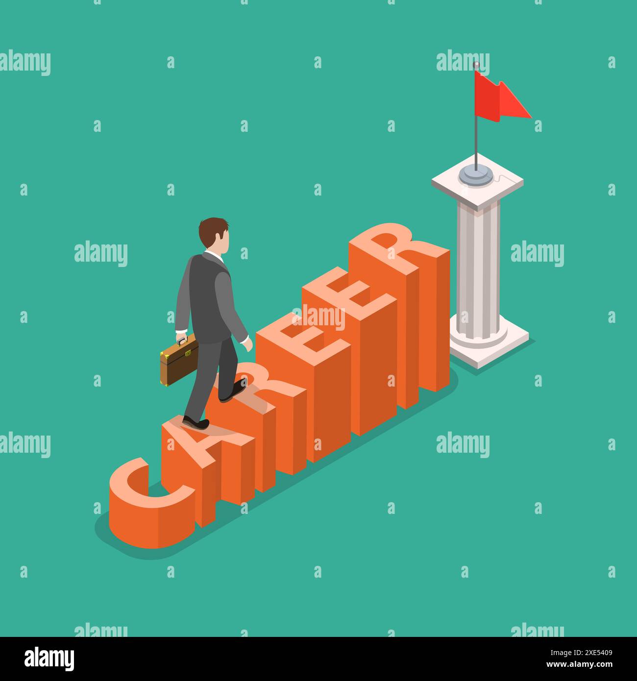 Concetto di vettore isometrico piatto per lo sviluppo della carriera Foto Stock