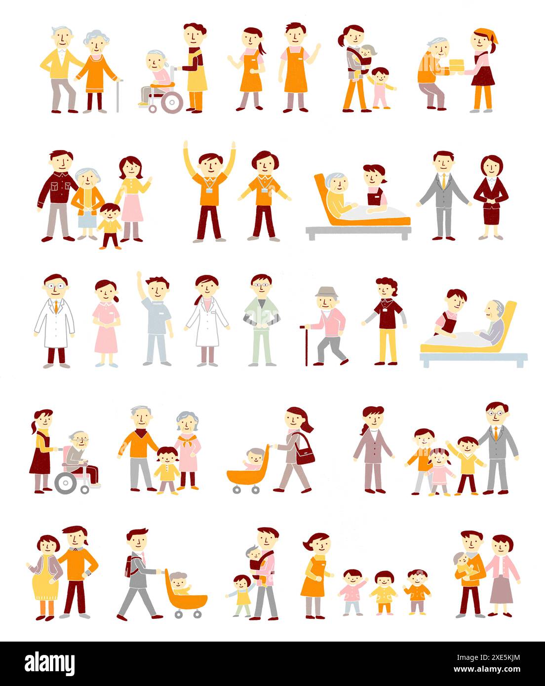 Assistenza all'infanzia, cura, assistenza medica, gruppo di immagini per persone di famiglia Foto Stock