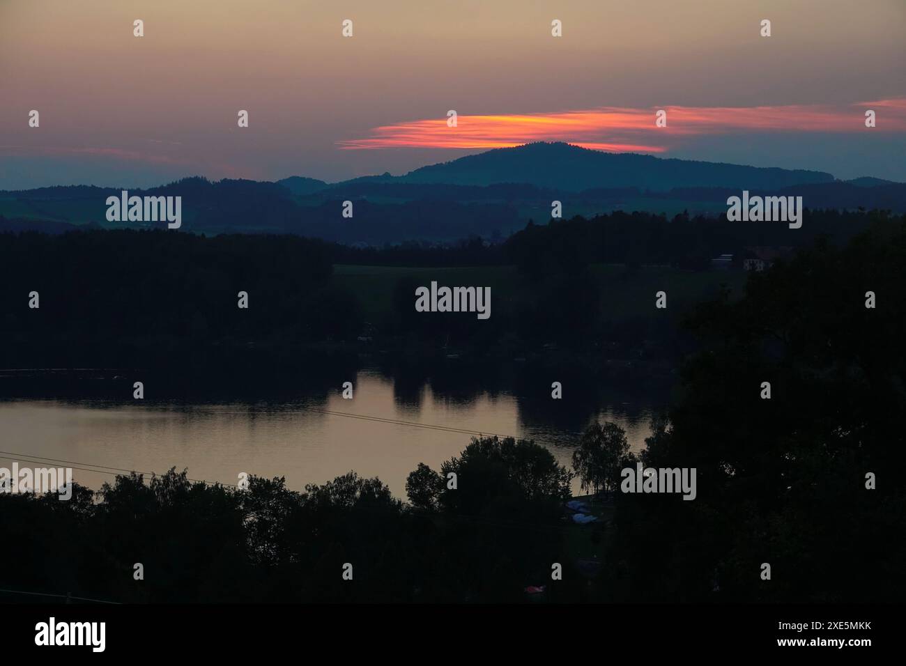 Serata al Wallersee Foto Stock