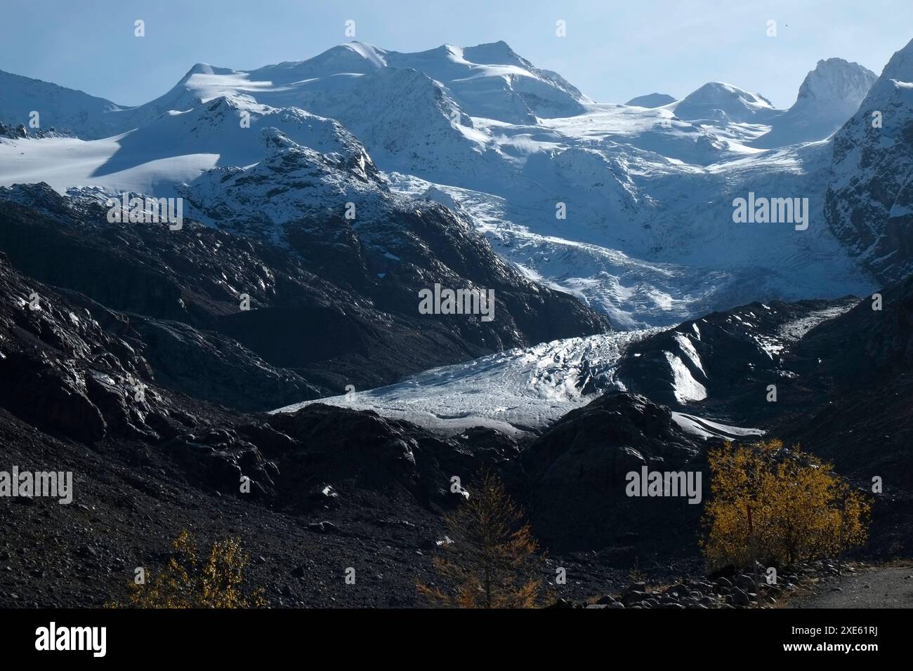 Valle del Ghiacciaio, valle di Morteratsch Foto Stock