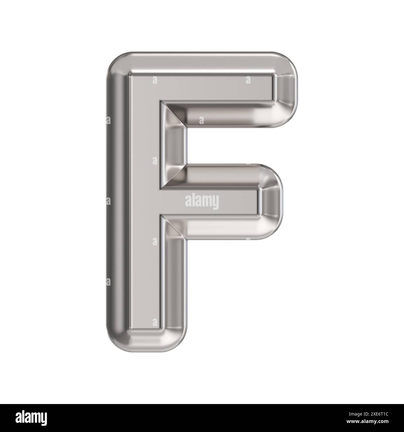 Lettera F 3D carattere in acciaio Foto Stock