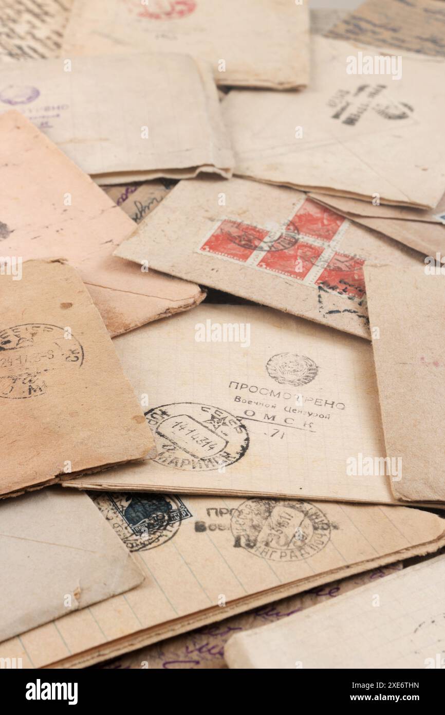 Lettere postali del periodo della seconda guerra mondiale Foto Stock