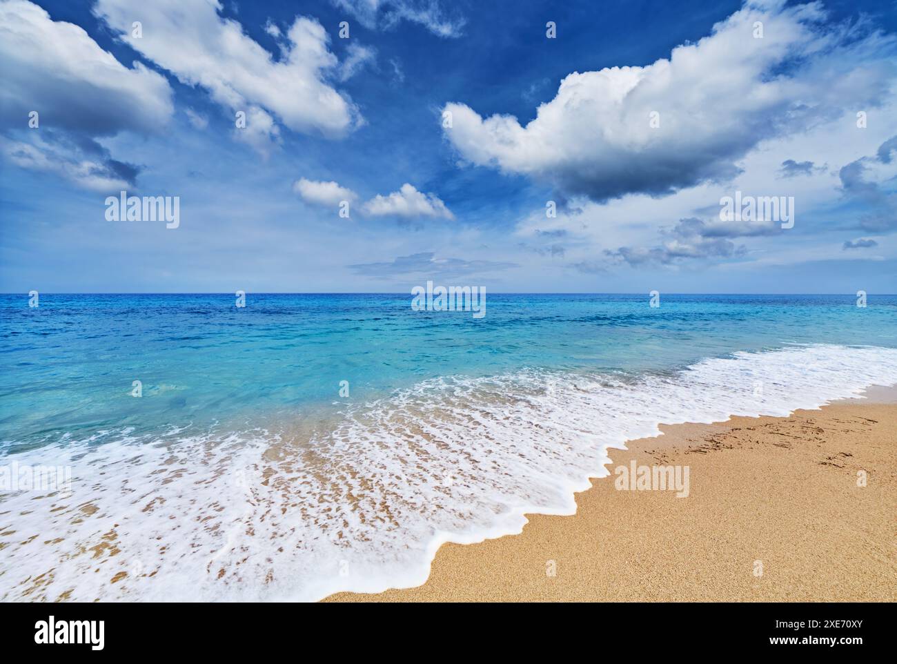 Spiaggia di Agios Ioannis sulla costa occidentale dell'isola di Lefkada sulla costa ionica della Grecia Foto Stock
