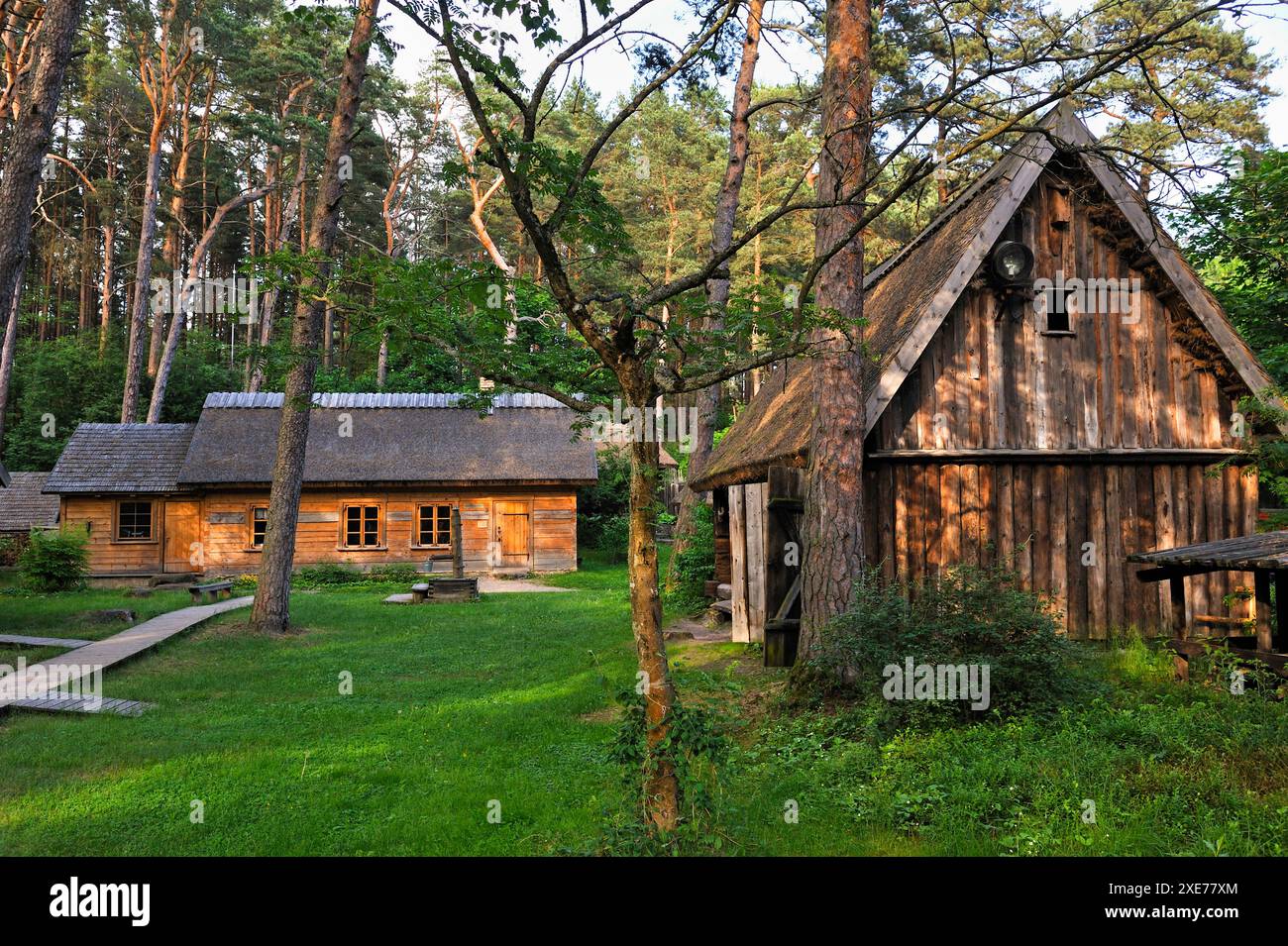 Fattoria dei pescatori nel Jurmala Open Air Museum, nella zona di Lielupe, nel Golfo di riga, in Lettonia, nella regione baltica, Europa Foto Stock