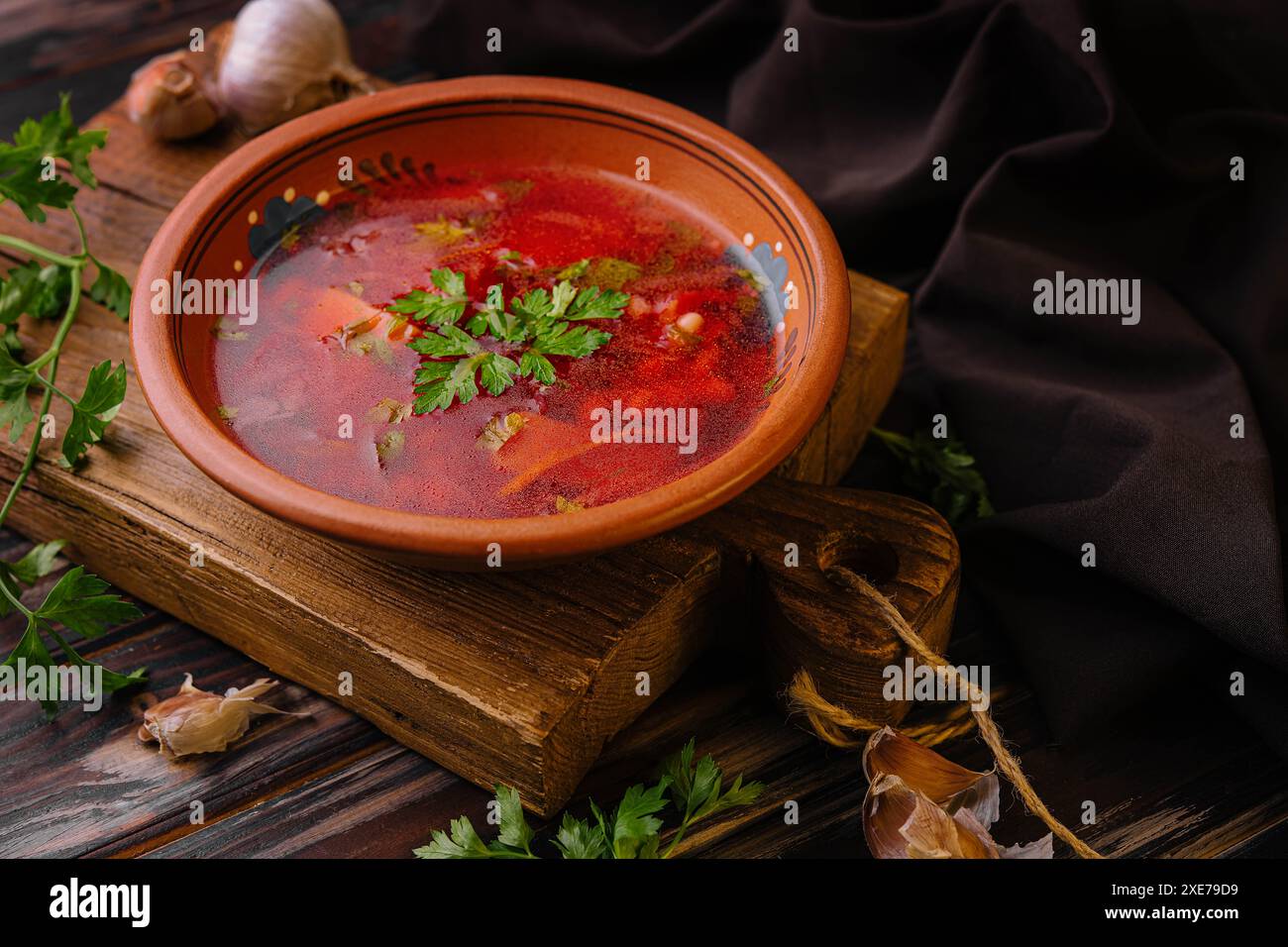 Borsch ucraino della cucina nazionale Foto Stock