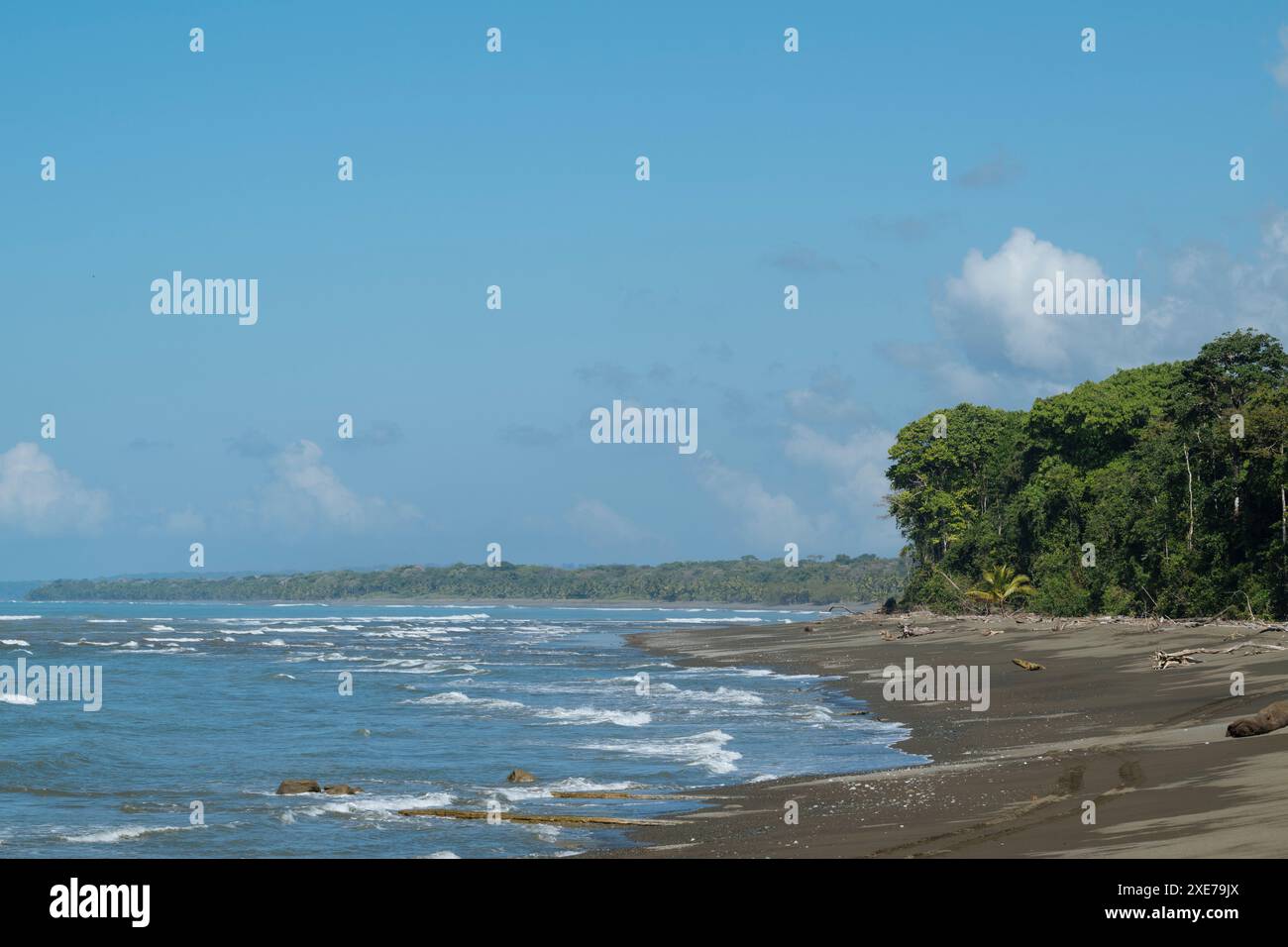 Spiaggia vicino a la Sirena, Parco Nazionale del Corcovado, Provincia di Puntarenas, Costa Rica, America centrale Foto Stock