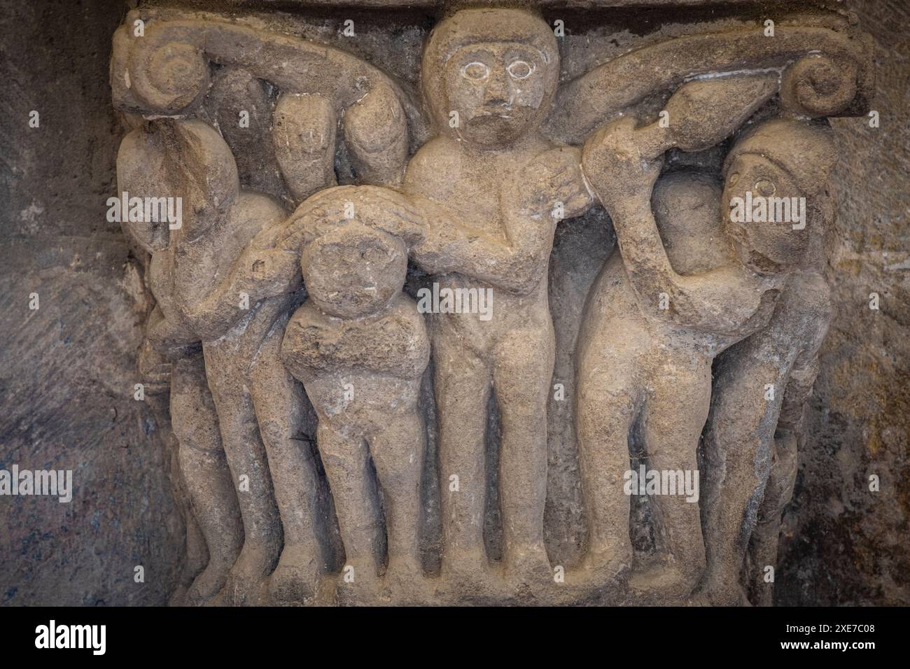 Afferrare i capelli in una possibile lotta Foto Stock