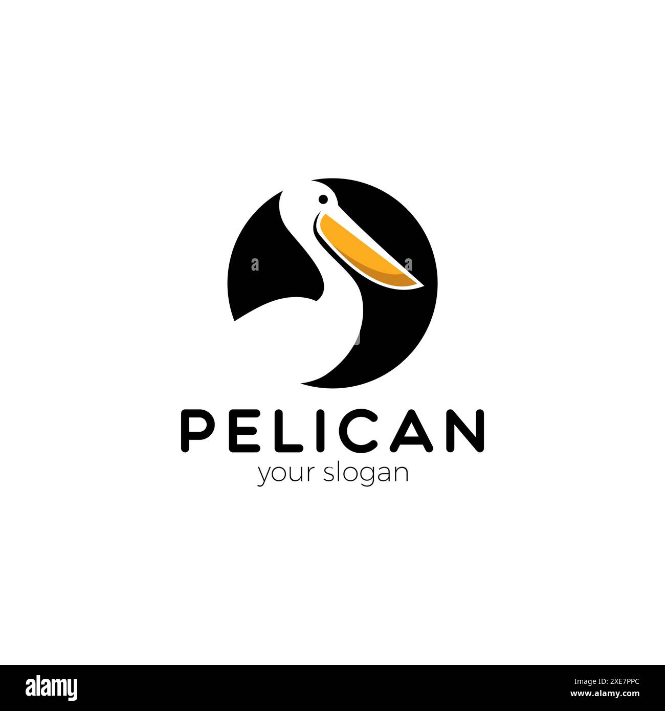 Modello vettoriale dal design astratto con logo Pelican Bird. Icona Pelican Illustrazione Vettoriale