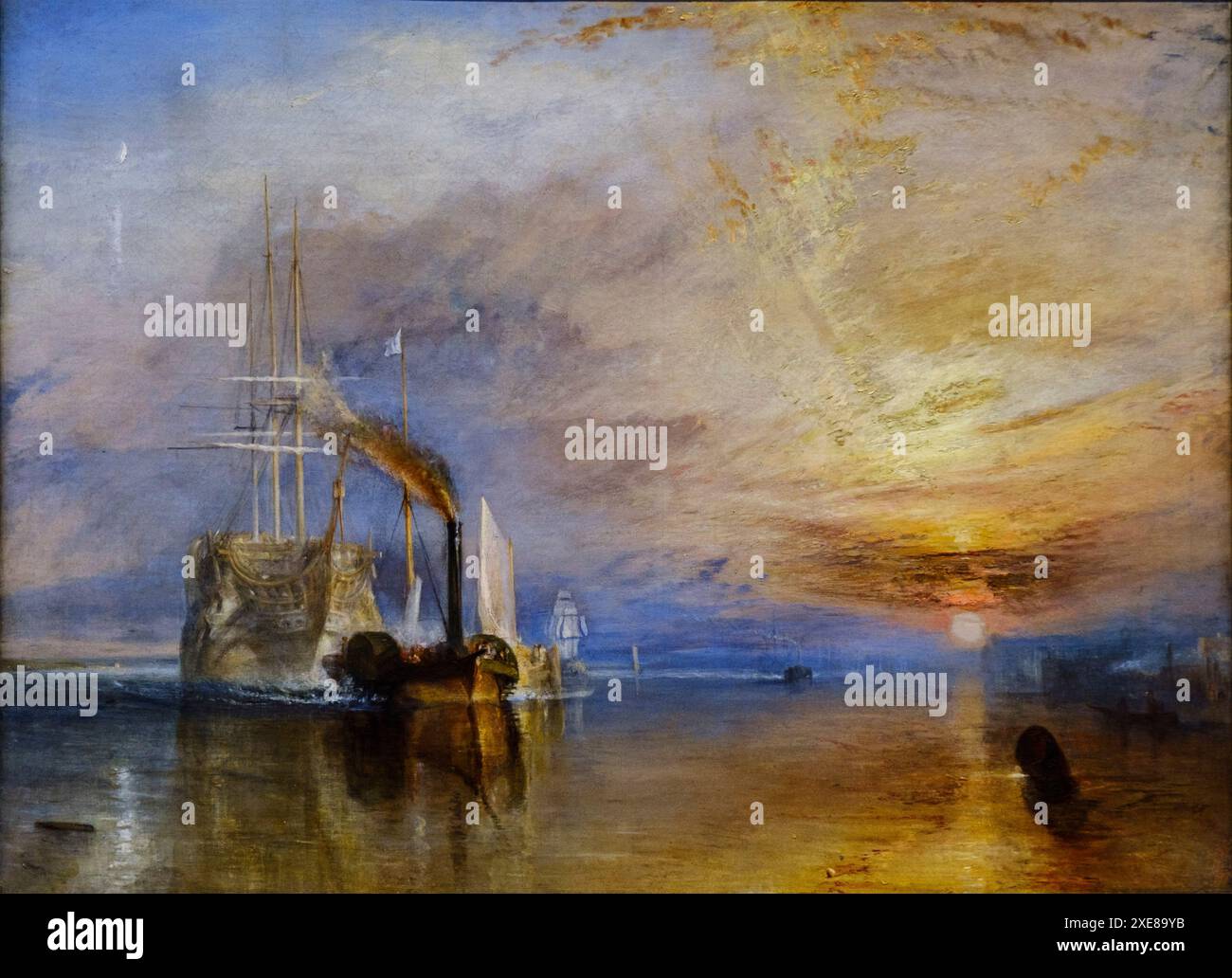 La Temeraire combattente si è trainata fino all'ultimo ormeggio di lei per essere demolita Foto Stock