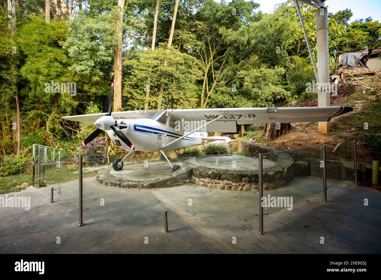 Museo all'aperto del famoso spacciatore Pablo Escobar a Medellin Colombia Foto Stock