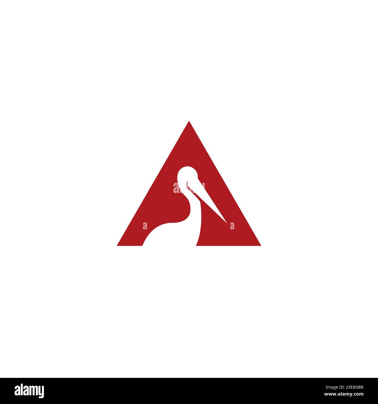 Modello Letter A Pelican Logo. Icona Pelican Vector Illustrazione Vettoriale