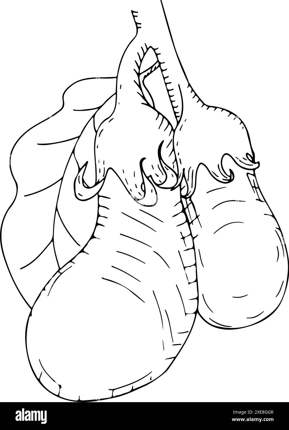 Schizzo di melanzane. Illustrazione del profilo della melanzana disegnata a mano. Disegno vettoriale bianco e nero di melanzane. Melanzane isolate su sfondo bianco. Illu vettoriale Illustrazione Vettoriale