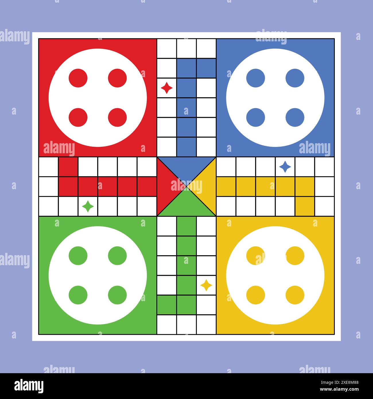 Icona vettore di gioco Ludo. Classico gioco da tavolo per famiglie LUDO Icon. Vettore scheda Ludo. Dadi Ludo Illustrazione Vettoriale