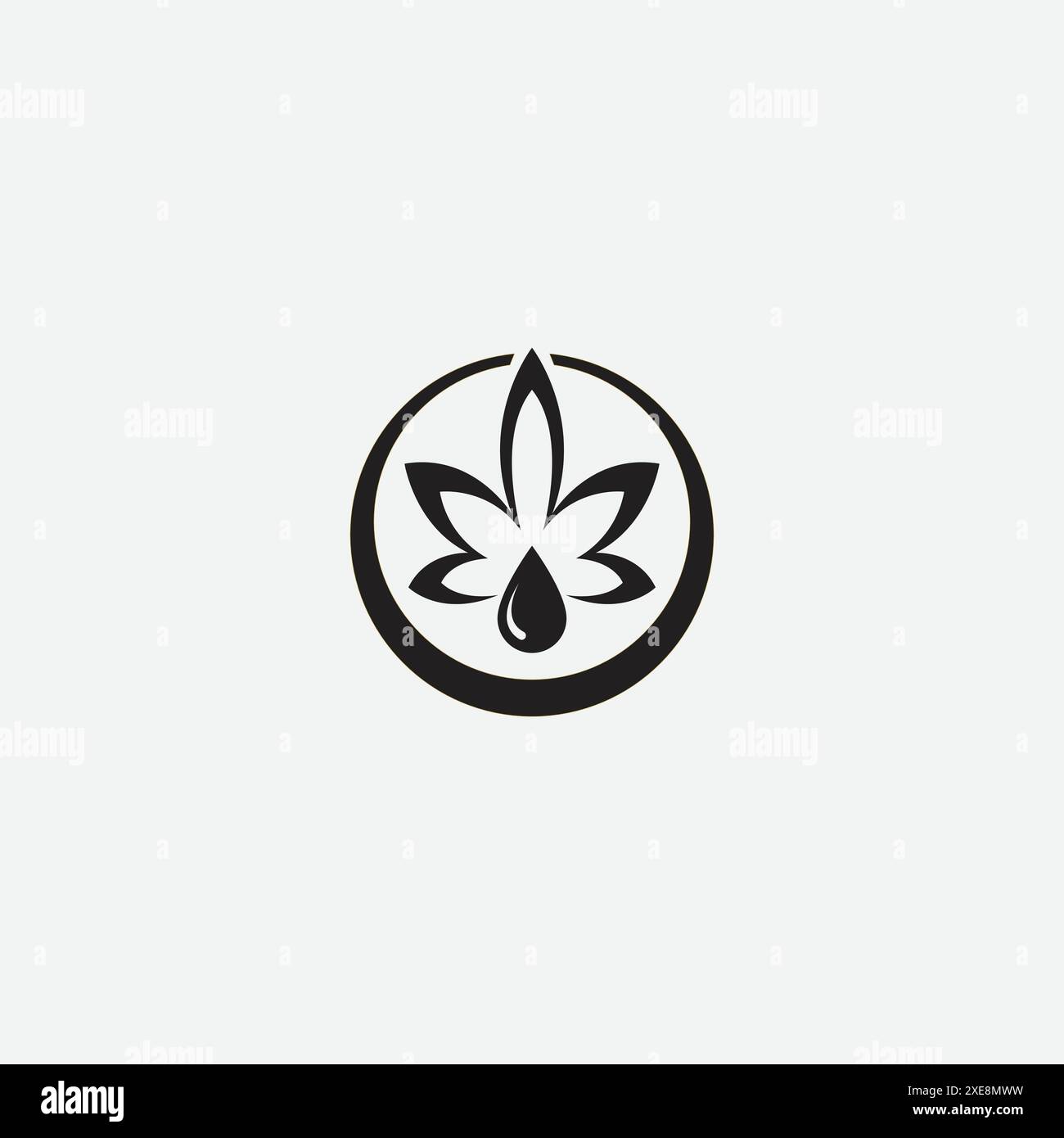 Modello logo Cannabis semplice. Ideale per logo o icona. Illustrazione Vettoriale