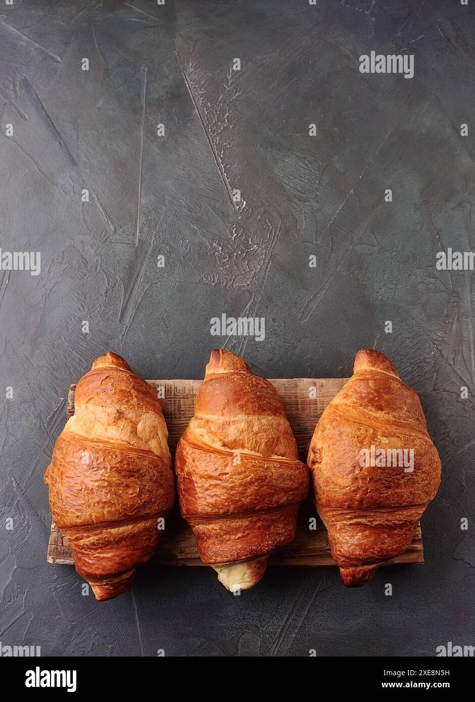Tre croissant francesi Foto Stock