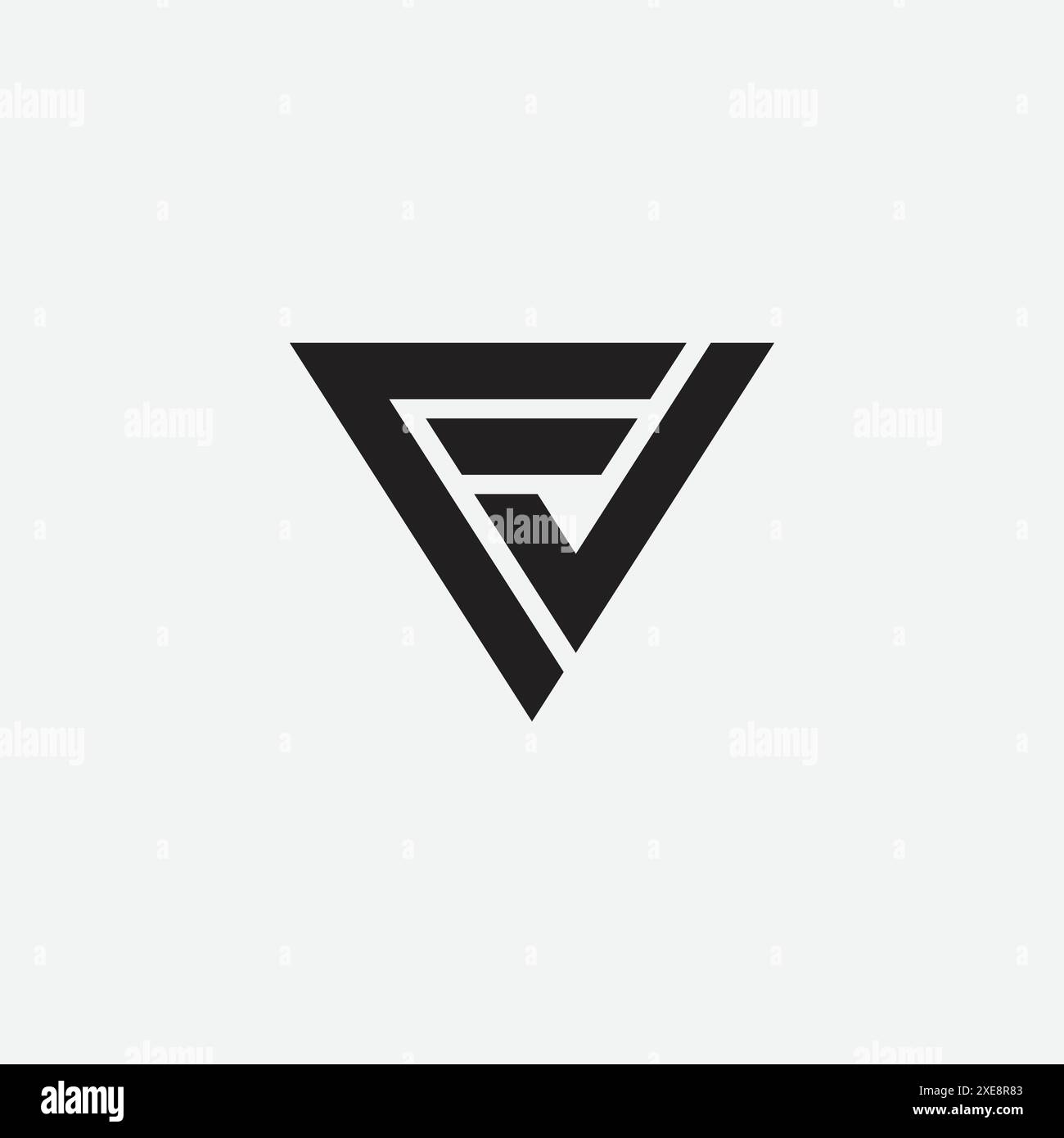 Iniziali astratte monogramma lettera VF FV testo alfabeto logo design. Illustrazione Vettoriale