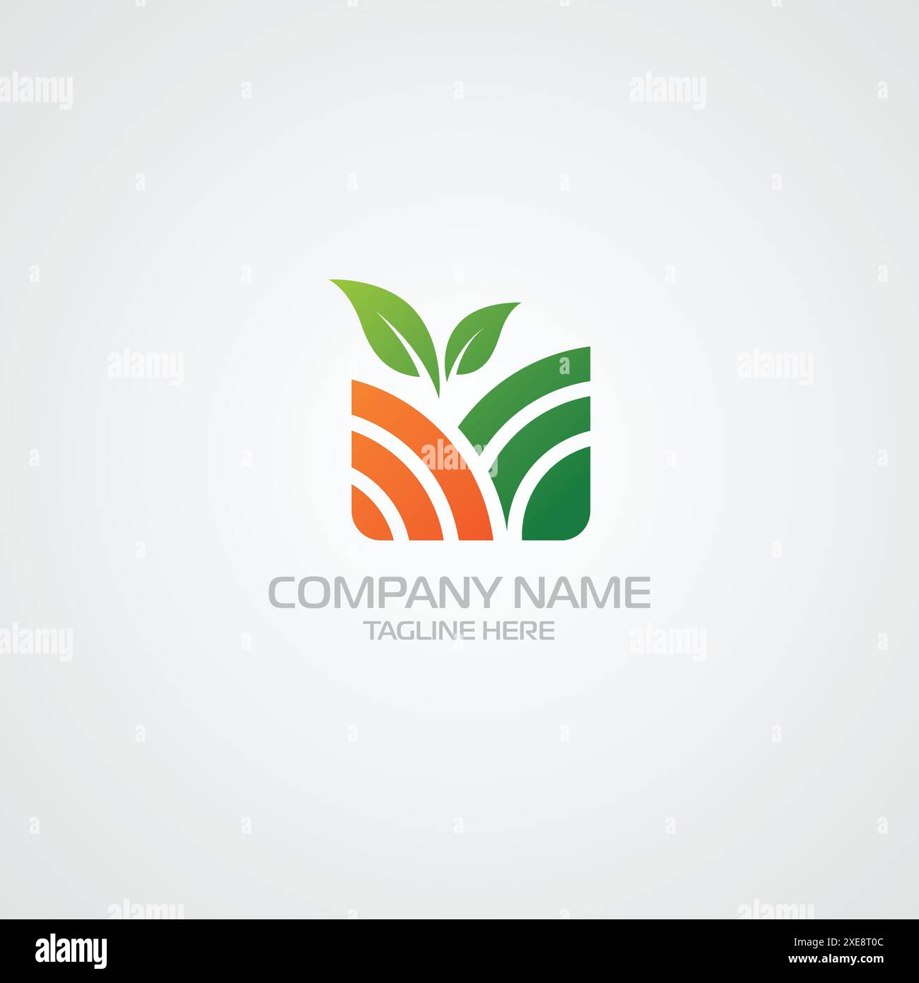 Logo Natural Organic. Emblema dei prodotti agricoli. Design vettoriale del logo Illustrazione Vettoriale