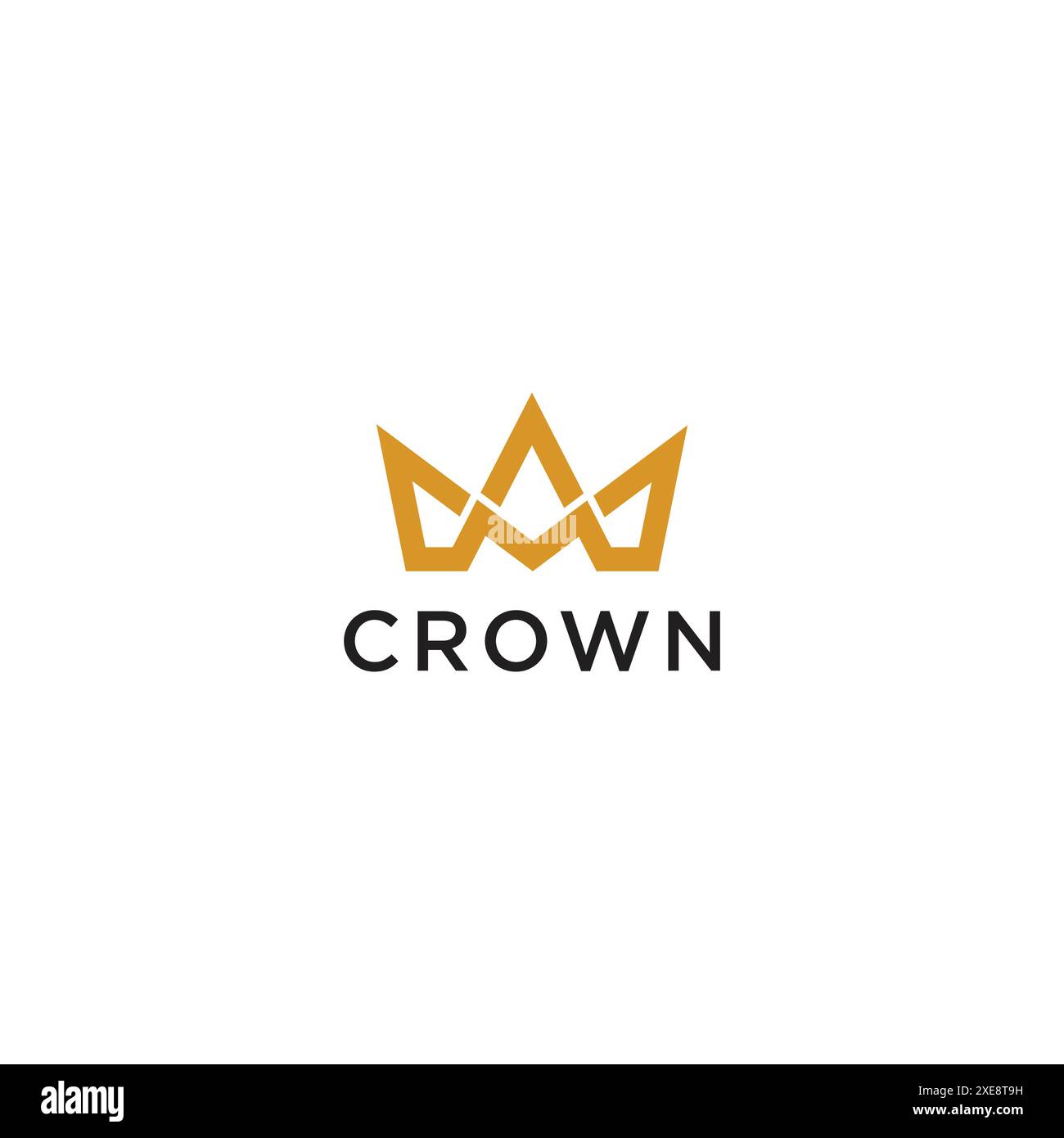 Logo M Letter. Modello vettoriale logo corona. Illustrazione Vettoriale
