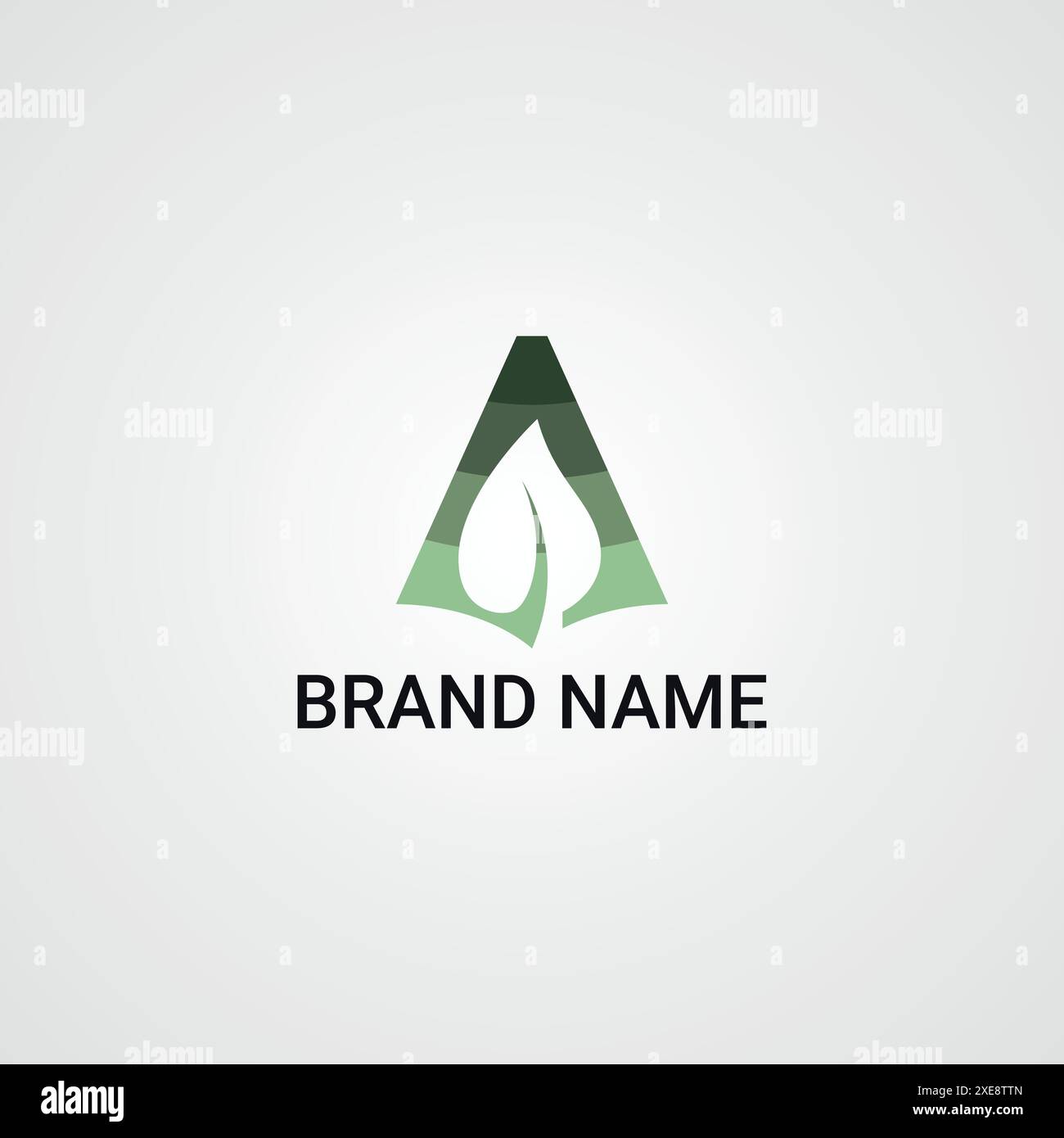 Moderna lettera astratta A elementi del modello di design del logo ecologico. Alfabeto Una lettera lascia il vettore dell'icona. Illustrazione Vettoriale