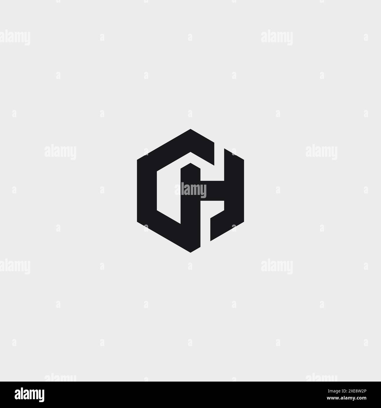 Icona monogramma logo GH elemento vettoriale. Illustrazione Vettoriale