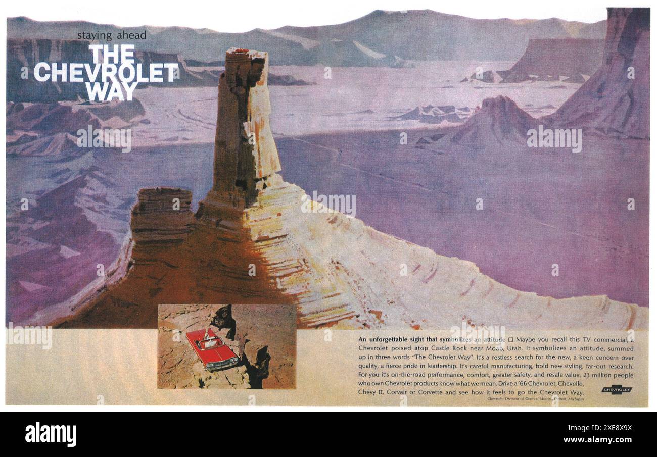 1966 Chevrolet ad con Castle Rock Moab Utah Foto Stock