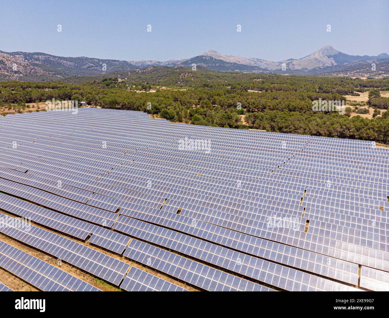 Parque de energÃ­a Solar fotovoltaica Foto Stock