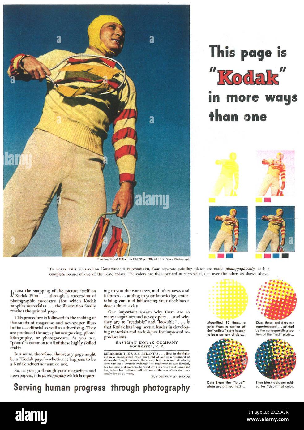 1944 WWII Eastman Kodak Kodachrome Photography Process ad Foto Stock