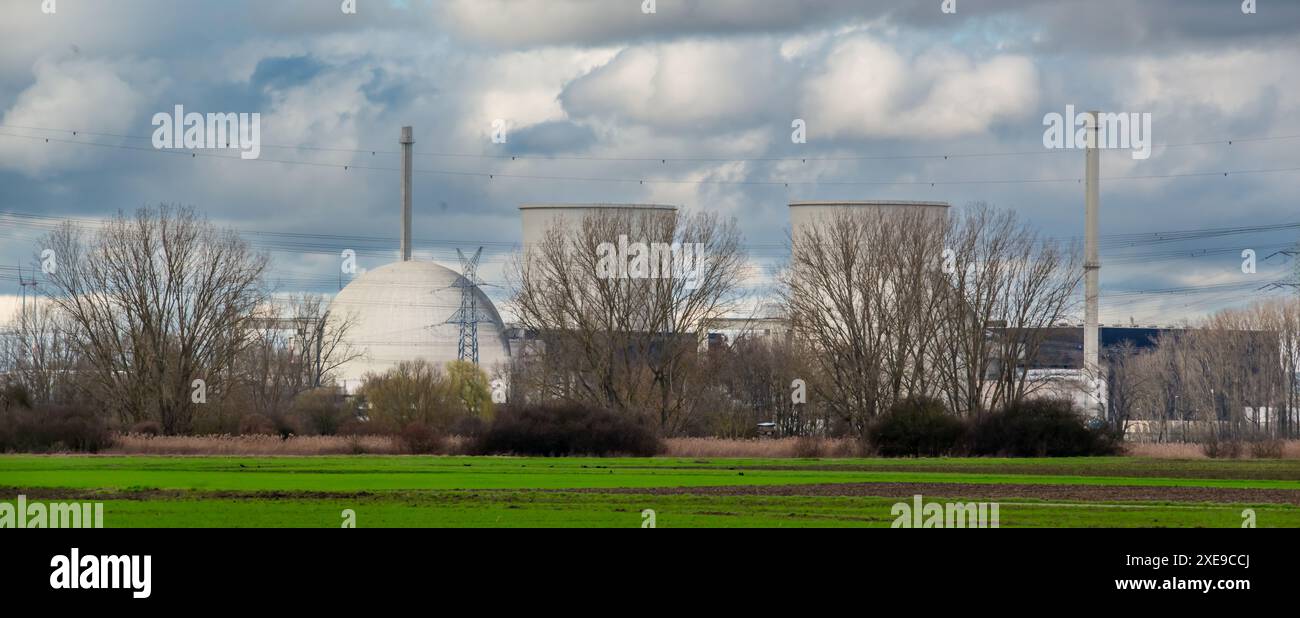 Centrale nucleare a Biblis Foto Stock