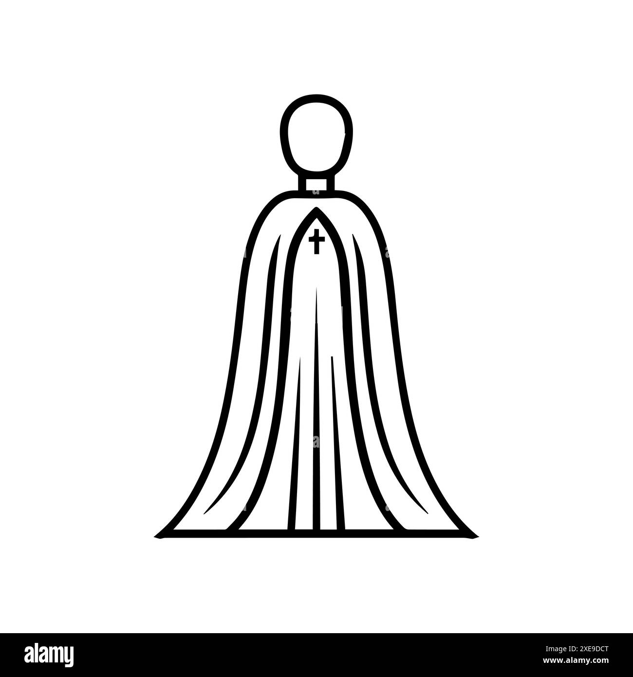 icona cape o simbolo di linea moderna. Grafica a linee vettoriali e design a icone con un contorno audace. Bianco e nero simbolo minimalista Pixel Perfect bianco isolato b Illustrazione Vettoriale
